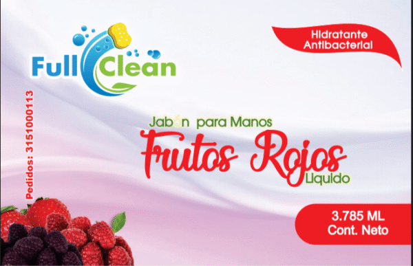 Jabón Para Manos Fullclean – Frutos Rojos: Frescura y Fragancia Natural en Cada Lavado